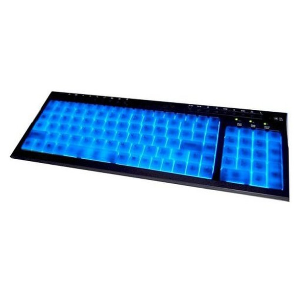 Adesso Multimedia Illuminated Keyboard USB+PS/2 Black keyboard