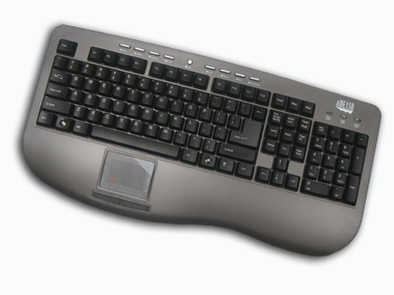 Adesso Win Touch Pro Desktop Multimedia Touchpad keyboard (Dark Gray/Black) USB QWERTY keyboard