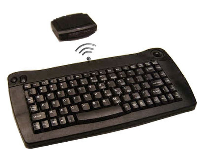 Adesso Wireless Mini Trackball keyboard (Black) RF Wireless QWERTY Schwarz Tastatur