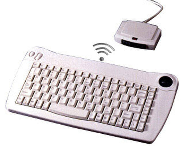Adesso Wireless Mini Trackball keyboard (White) Беспроводной RF QWERTY Белый клавиатура