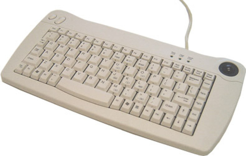 Adesso Mini-Trackball Keyboard (White) PS/2 QWERTY White keyboard
