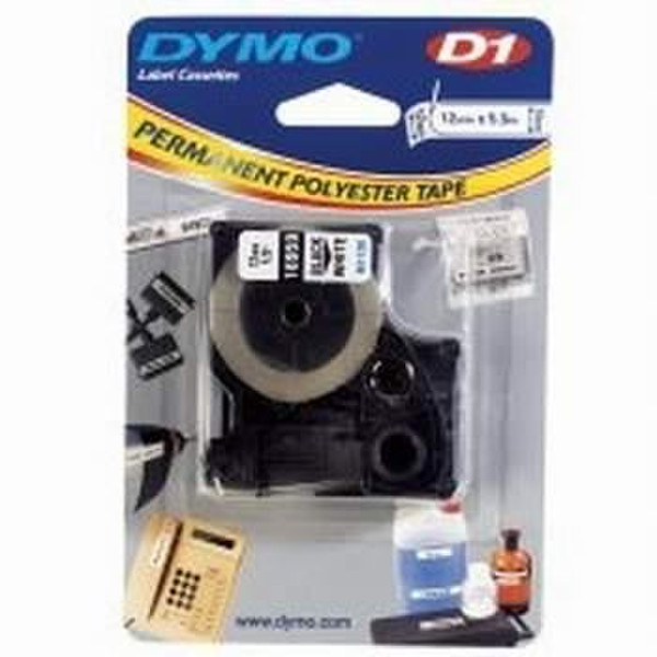 DYMO Tape D1 Permanent Polyester Black on white 19mm x 5.5m D1 этикеточная лента