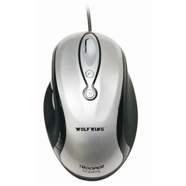 Wolfking Trooper Gaming Mouse, Silver USB Laser 2200DPI Silver mice