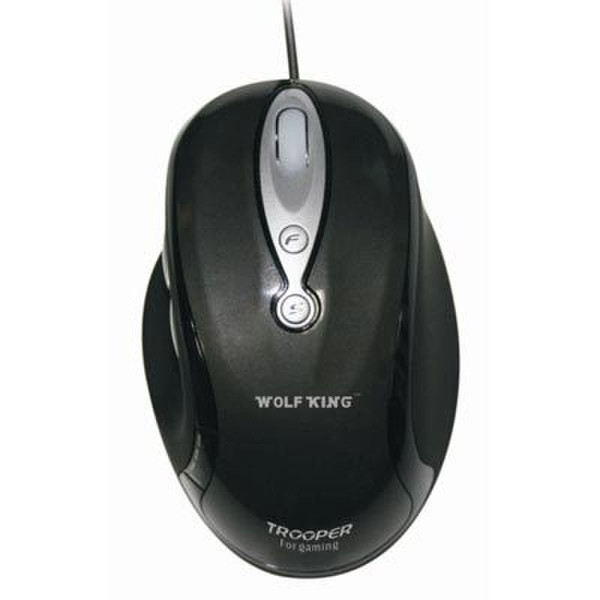 Wolfking Trooper Gaming Mouse, Black USB Laser 2200DPI Black mice