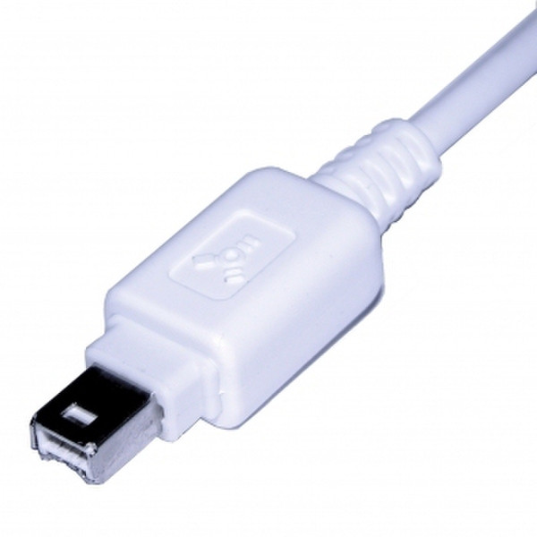 Wiebetech FireWire Cable 6-4 (400-iLink), with DC power plug, 6ft 1.83m White firewire cable