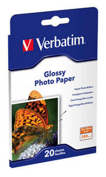 Verbatim Glossy Photo Paper 10x15cm 200gsm 20pk Multicolour photo paper
