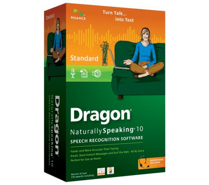 Nuance Dragon NaturallySpeaking 10 Standard 1Benutzer