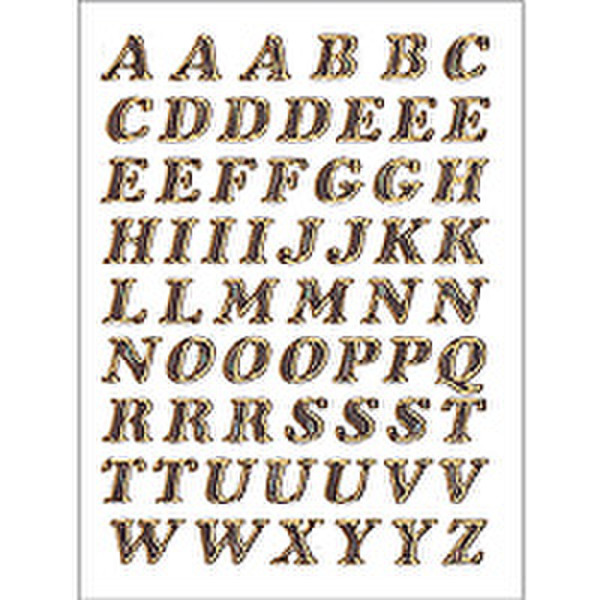 HERMA Letters 8mm A-Z prismatic film gold glittery 1 sheet 61шт самоклеящийся ярлык