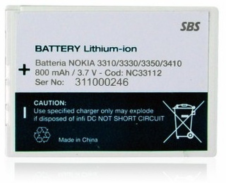SBS NC33112 Lithium-Ion 800mAh 3.7V rechargeable battery