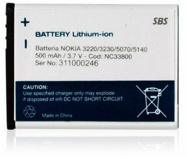 SBS NC33800 Lithium-Ion 500mAh 3.7V Wiederaufladbare Batterie