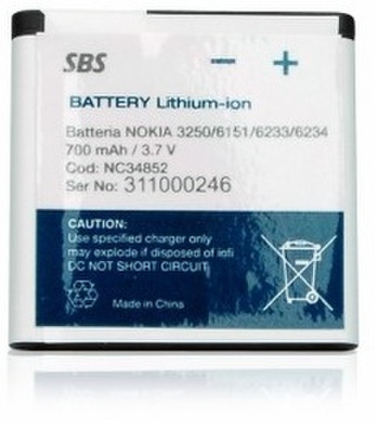 SBS NC34852 Lithium-Ion 700mAh 3.7V rechargeable battery