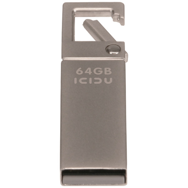 ICIDU Carabineer Flash Drive 64GB 64ГБ USB 2.0 Type-A Алюминиевый USB флеш накопитель
