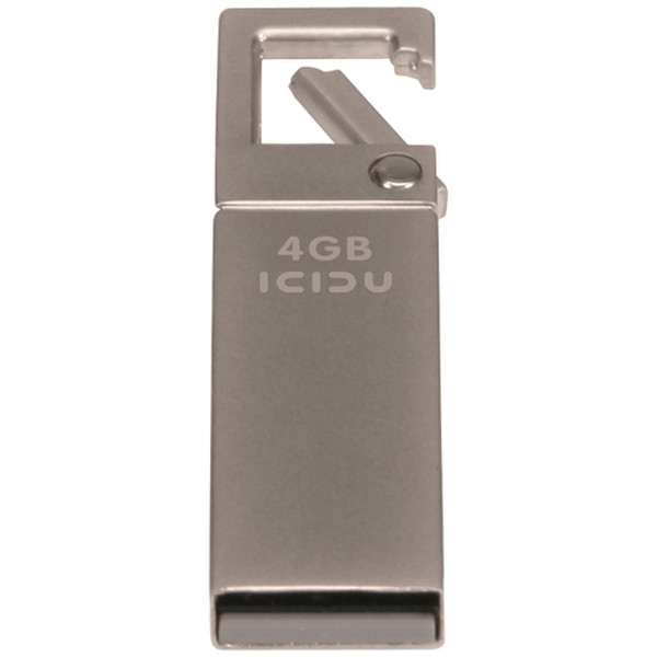 ICIDU Carabineer Flash Drive 4GB 4ГБ USB 2.0 Type-A Алюминиевый USB флеш накопитель