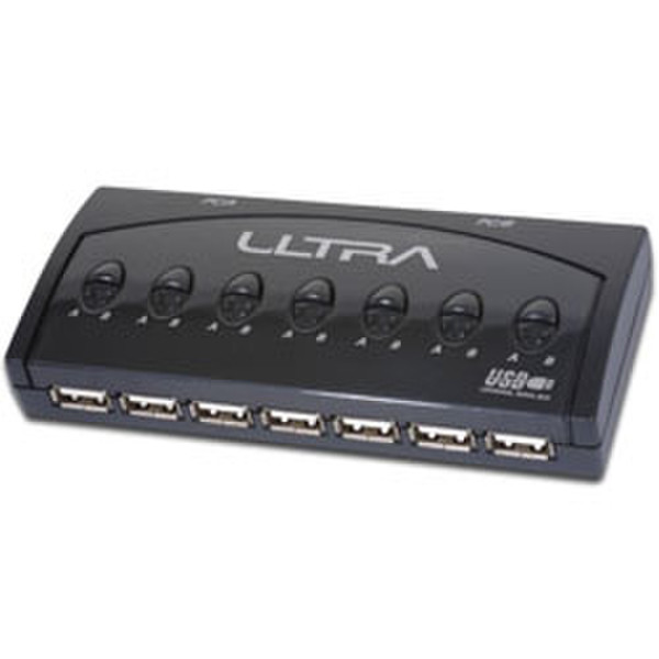 Ultra 7 Port USB Buddy Hub 480Мбит/с Черный хаб-разветвитель