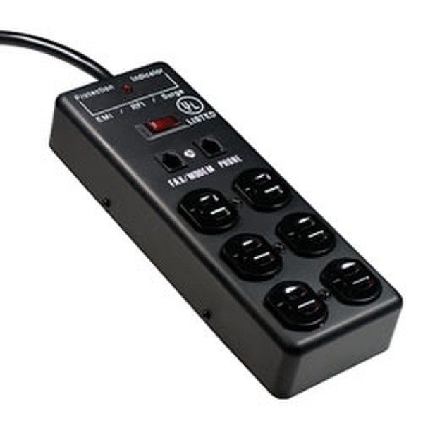 Ultra 6-Outlet Surge and Spike Protector 7AC outlet(s) Black surge protector