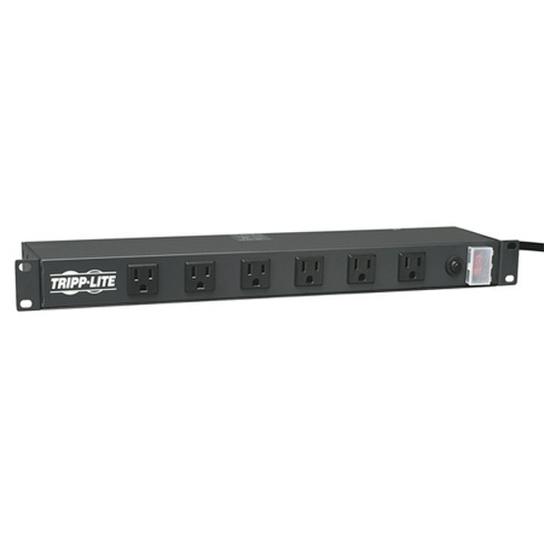 Tripp Lite 1U Rack-Mount Power Strip, 120V, 15A, 5-15P, 12 Outlets (Right-Angled Widely Spaced), 15-ft. Cord