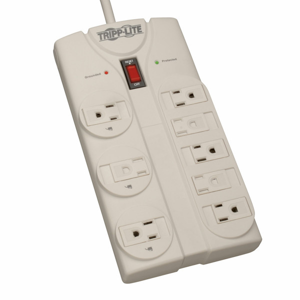 Tripp Lite Protect It! 8-Outlet Home Computer Surge Protector, 8-ft. Cord, 1440 Joules