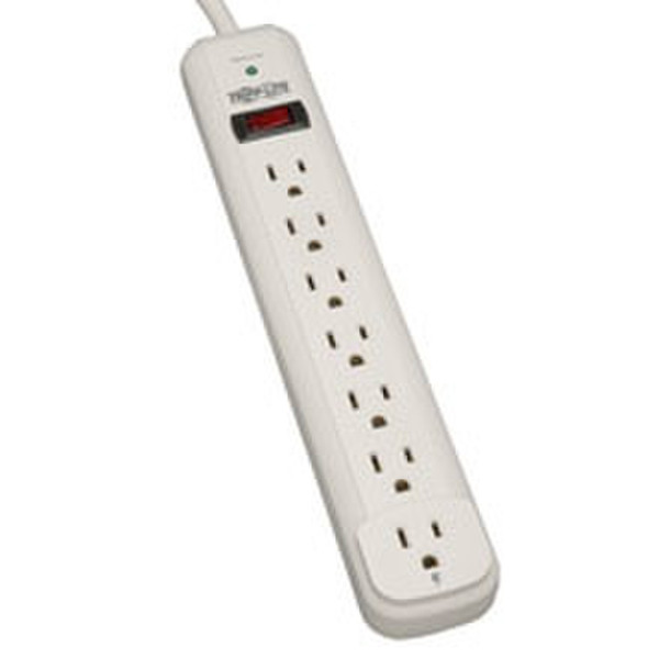 Tripp Lite Protect It! 7-Outlet Surge Protector, 12-ft. Cord, 1080 Joules, Light Gray Housing