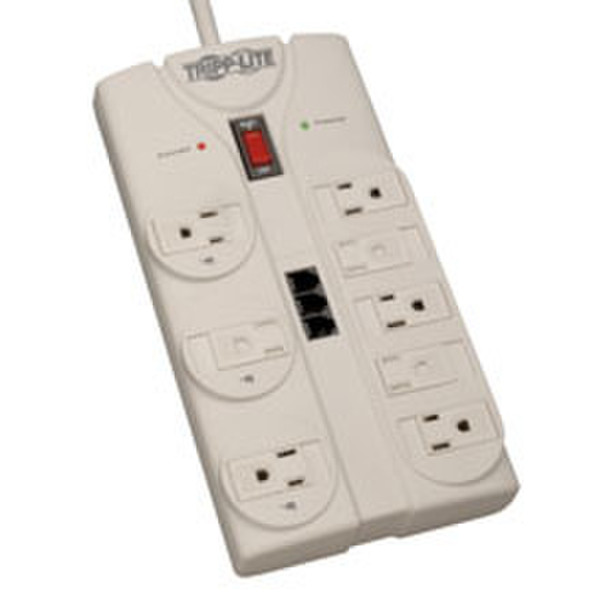 Tripp Lite Protect It! 8-Outlet Computer Surge Protector, 8-ft. Cord, 2160 Joules, Tel/Modem/Fax Protection