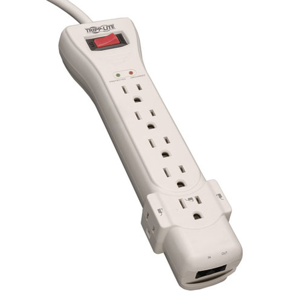 Tripp Lite Protect It! 7-Outlet Surge Protector, 7-ft. Cord, 2520 Joules, Fax/Modem Protection, RJ11