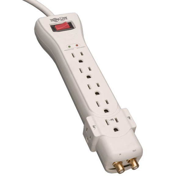 Tripp Lite Protect It! 7-Outlet Surge Protector, 7 -ft. Cord, 2160 Joules, Coaxial Protection