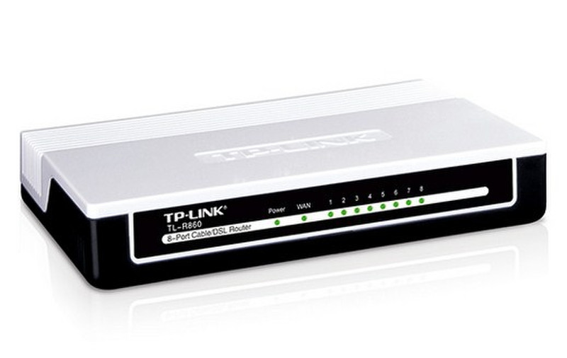 TP-LINK TL-R860 Подключение Ethernet Черный, Белый проводной маршрутизатор