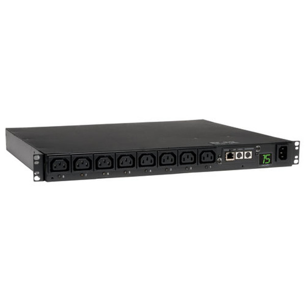 Tripp Lite 2.3-2.9kW Single-Phase Switched PDU, 200-240V (8 C13), C14, 200-240V Input, 6.5ft Cord, 1U Rack-Mount