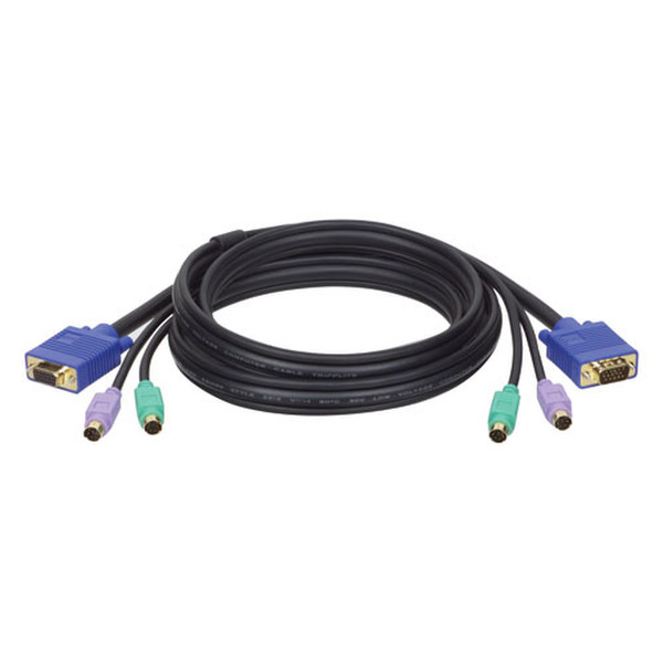 Tripp Lite PS/2 (3-in-1) Cable Kit for KVM Switch B007-008, 10-ft. KVM cable
