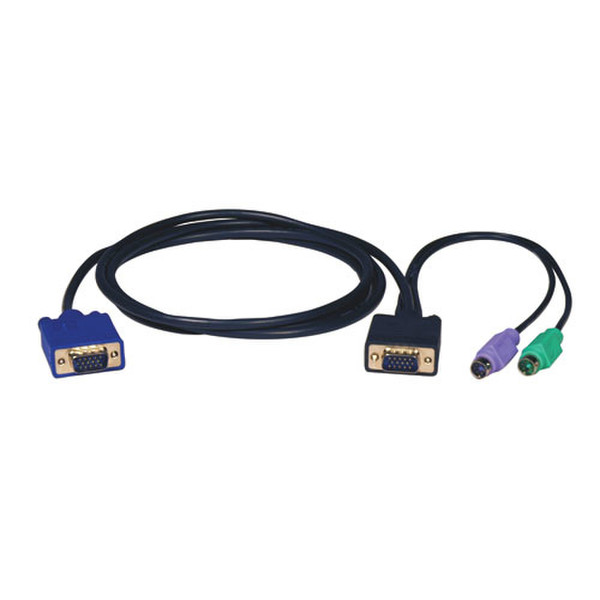 Tripp Lite Комплект кабелей длиной 3 м (3 в 1) с разъемами PS/2 для КВМ-переключателя мод. B004-008 кабель клавиатуры / видео / мыши