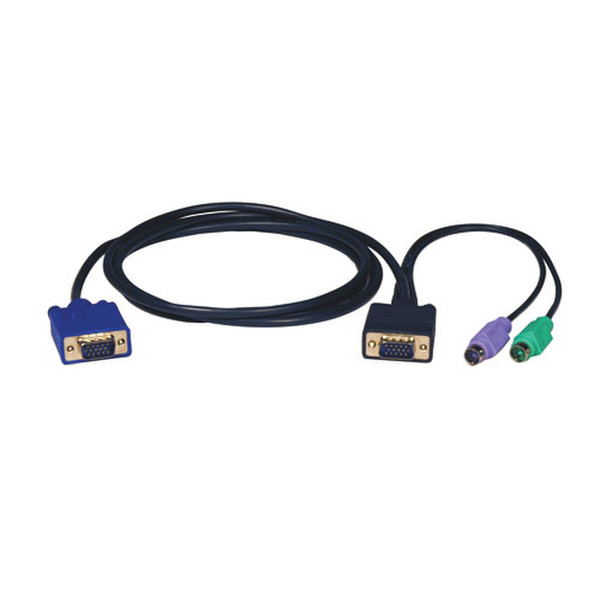 Tripp Lite Комплект кабелей длиной 1,8 м (3 в 1) с разъемами PS/2 для КВМ-переключателя мод. B004-008 кабель клавиатуры / видео / мыши