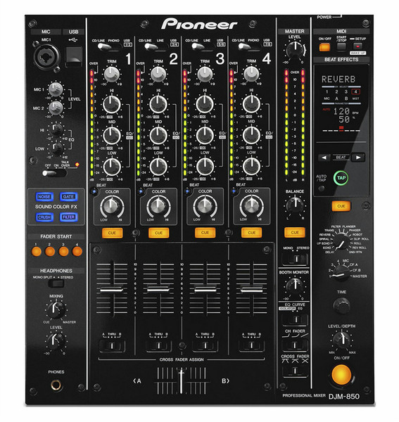 Pioneer DJM-850 CD scratcher 4channels Black DJ controller