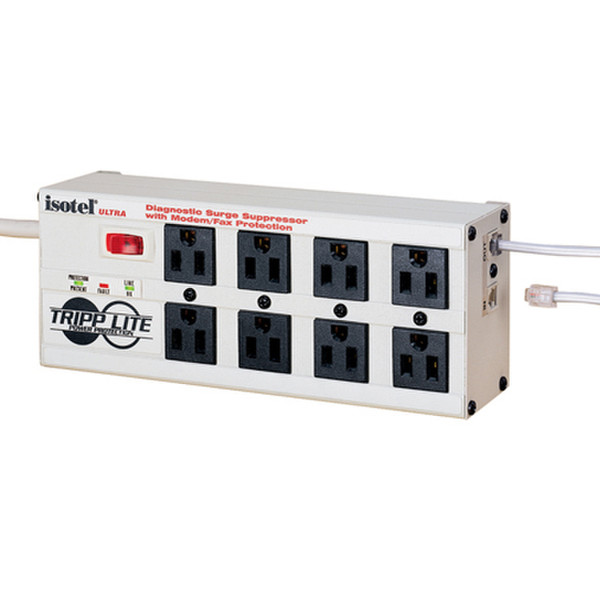 Tripp Lite ISOTEL8ULTRA Isobar Surge Suppressor 8розетка(и) 120В 3.7м Белый сетевой фильтр