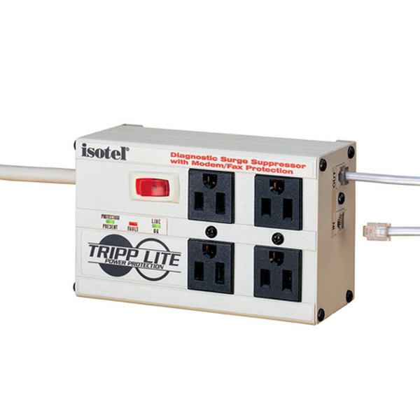 Tripp Lite ISOTEL Isobar Surge Suppressor 4AC outlet(s) 120V 1.8m Weiß Spannungsschutz