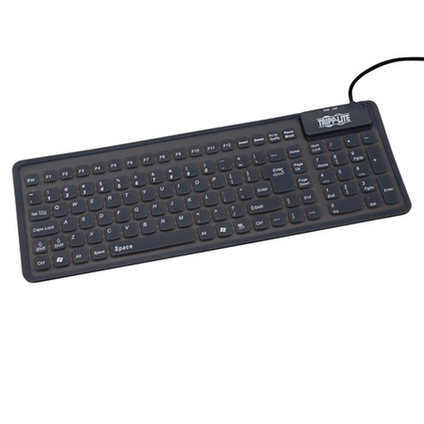 Tripp Lite Compact Flexi USB/PS2 Keyboard USB+PS/2 Schwarz Tastatur