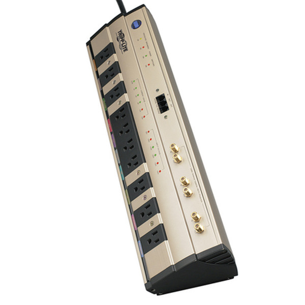 Tripp Lite HTPOWERBAR10 Isobar Home/Business Theater Surge Suppressor 10розетка(и) 120В 2.4м Cеребряный сетевой фильтр