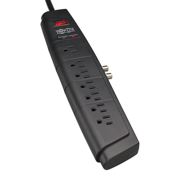 Tripp Lite HT706TV Home/Business Theater Surge Suppressor 7AC outlet(s) 120V 1.8m Black surge protector