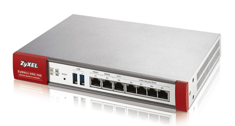 ZyXEL USG 200 UTM Bundle 250Mbit/s hardware firewall