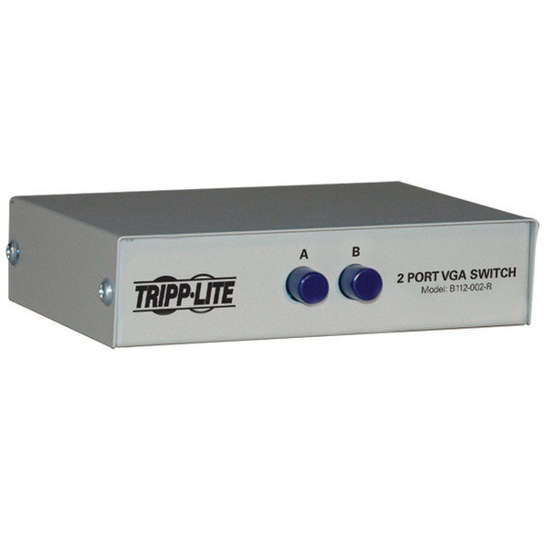 Tripp Lite 2-Port Manual Push Button VGA/SVGA Video Switch - Metal video switch