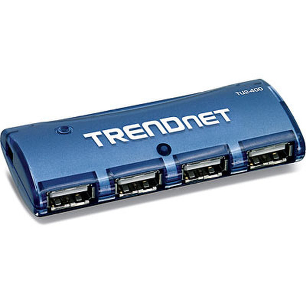 Trendnet 4-port High Speed USB Hub 480Mbit/s Blue interface hub