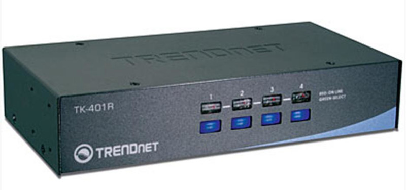 Trendnet TK-401R Rack-Einbau Schwarz Tastatur/Video/Maus (KVM)-Switch