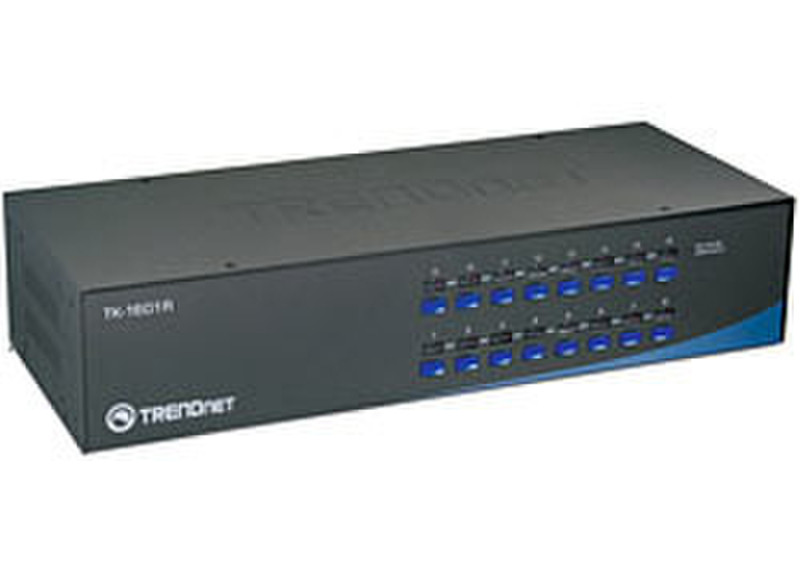 Trendnet TK-1601R 16-Port PS/2 Rack Mount KVM Switch 2U Черный KVM переключатель