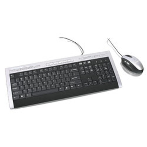 iogear Ultra Thin Wired Desktop Keyboard / Optical Mouse Combo USB QWERTY Черный клавиатура