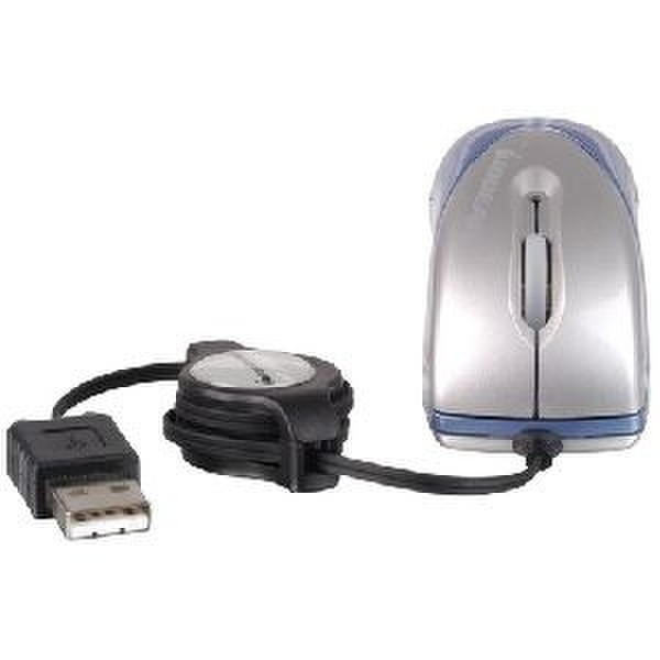 iogear Memory Optical Mini Mouse w/128MB Flash Memory USB Optisch 800DPI Silber Maus