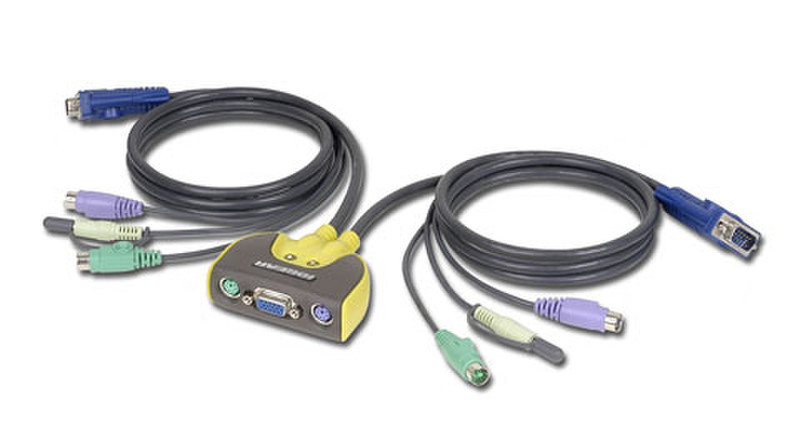 iogear MiniView Micro PS/2 Audio KVM Switch with cables KVM switch