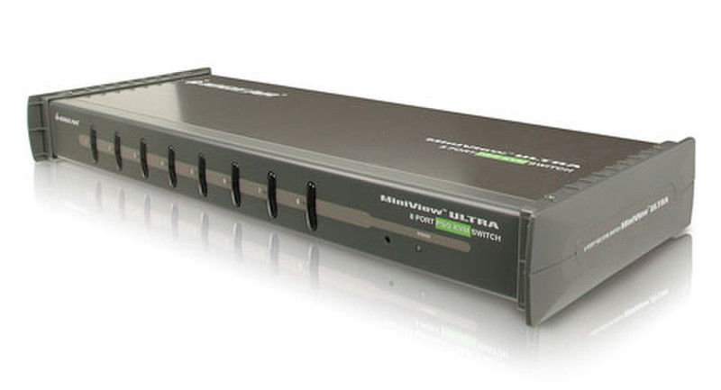 iogear GCS138 8-Port MiniView Ultra KVM Switch Черный KVM переключатель