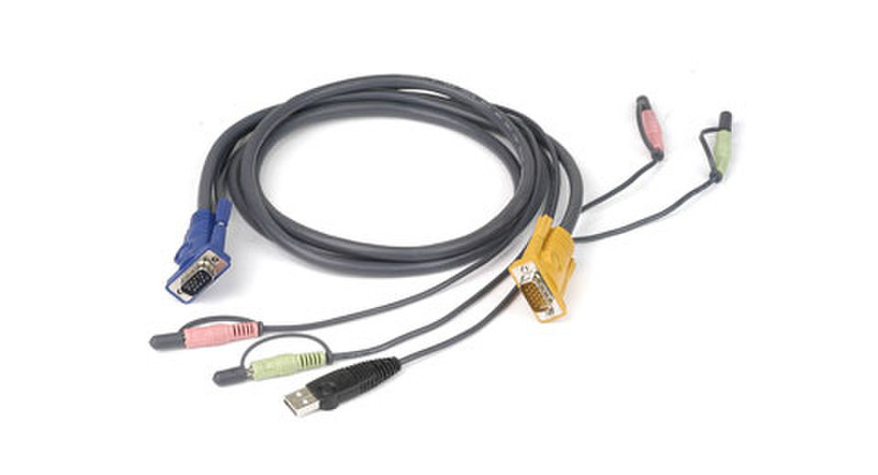 iogear 6' Micro-Lite™ Bonded All-in-One USB KVM Cable 1.83m KVM cable