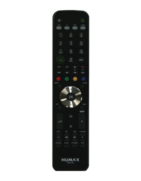 Humax RM-F04 Нажимные кнопки Черный пульт дистанционного управления