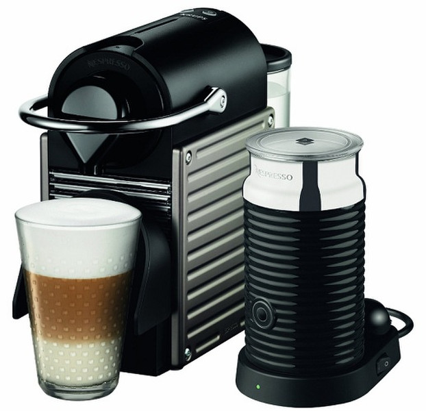 Krups Nespresso PIXIE + Aeroccino Отдельностоящий Semi-auto Капсульная кофеварка 0.7л Бежевый, Cеребряный
