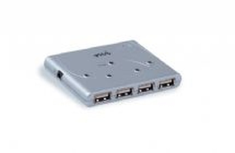 Micro Innovations Hi-Speed 4-Port USB Hub 480Мбит/с Cеребряный хаб-разветвитель