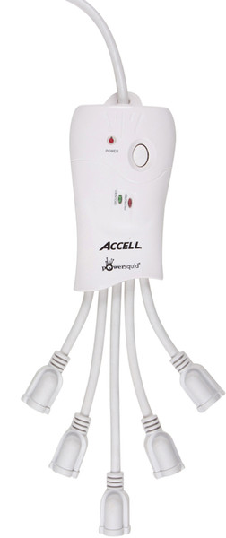 Accell PowerSquid 5AC outlet(s) 120V 1.8m White surge protector